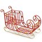Red-Golden Metal Santa Sleigh Christmas Decoration with Cargo Space